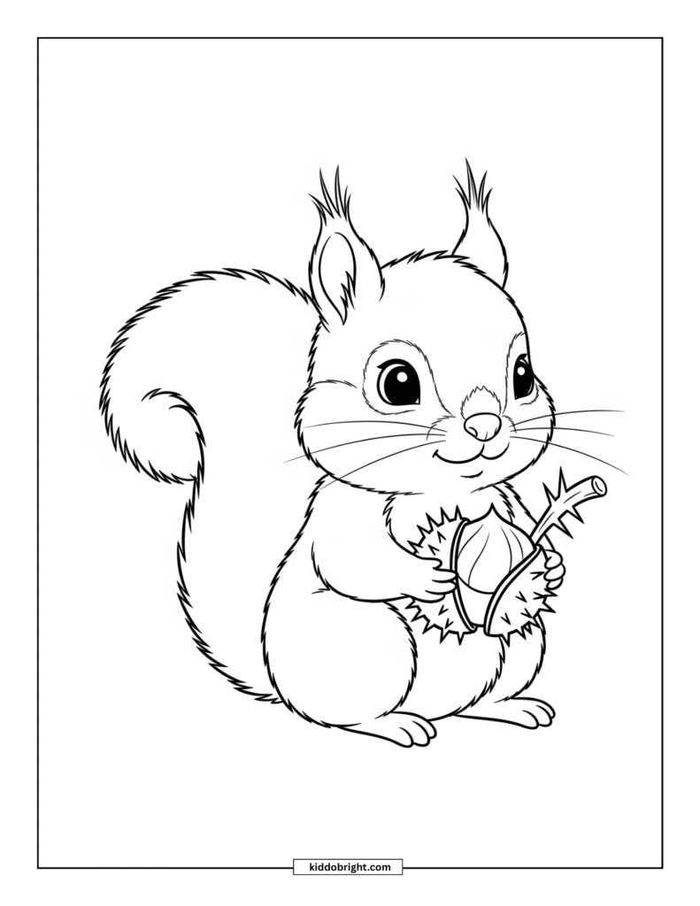 Squirrel coloring pages for kids free download