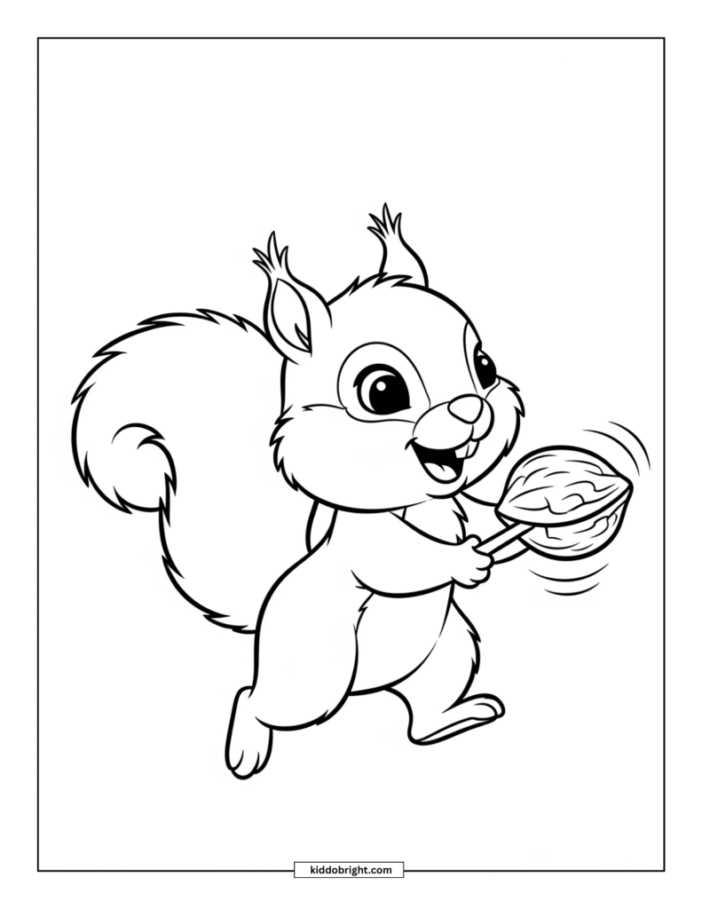 Squirrel coloring pages for kids free download