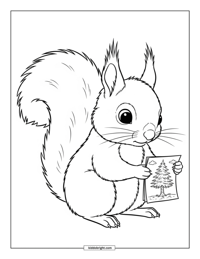 Squirrel coloring pages for kids free download