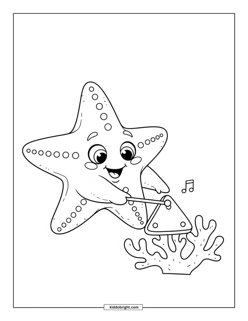 Starfish coloring pages for kids free download
