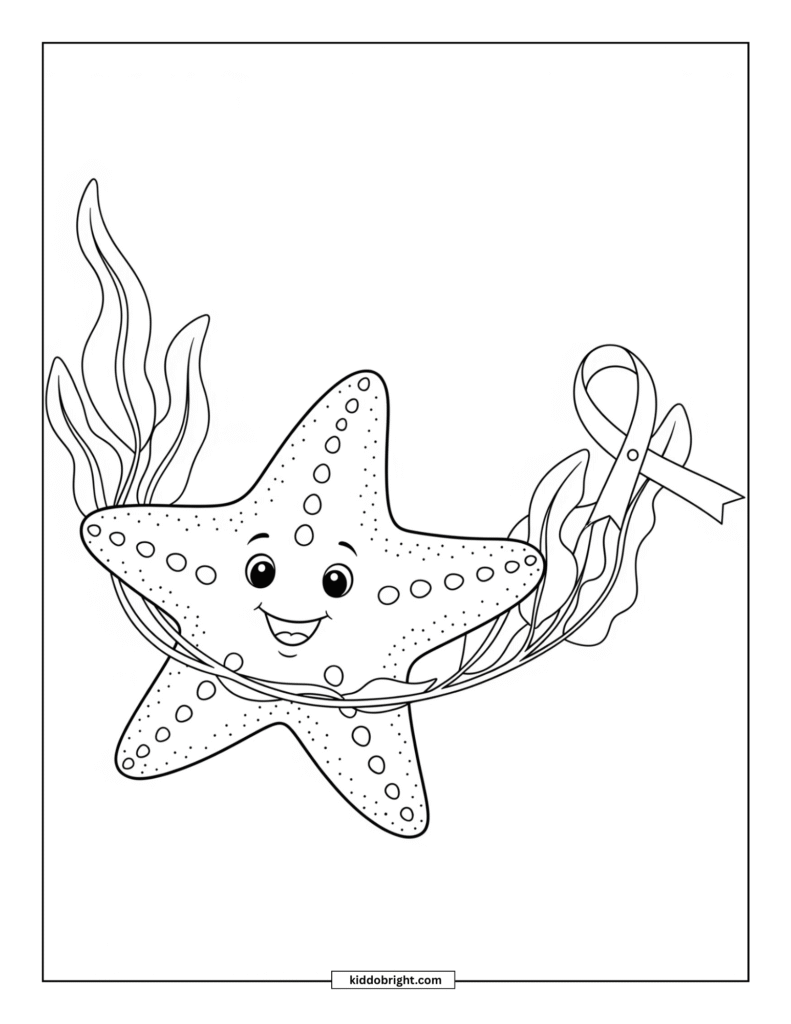 Starfish coloring pages for kids free download