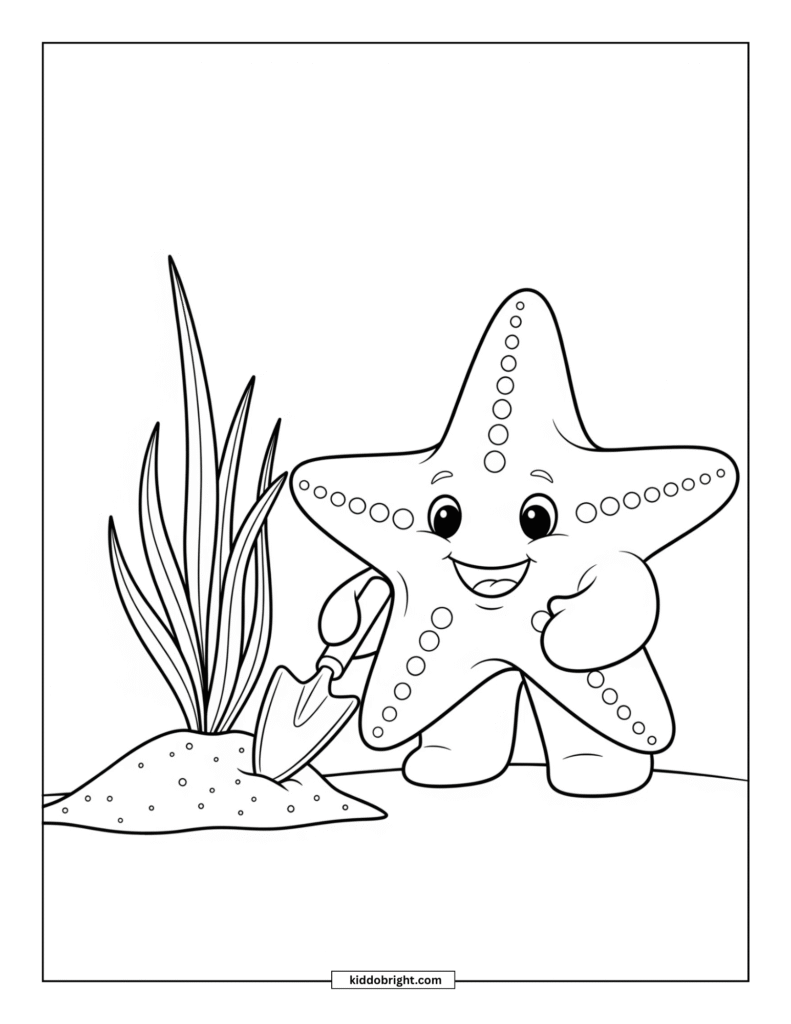 Starfish coloring pages for kids free download