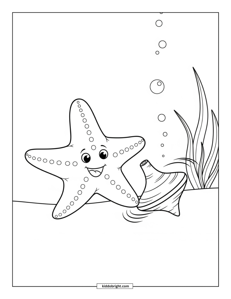 Starfish coloring pages for kids free download