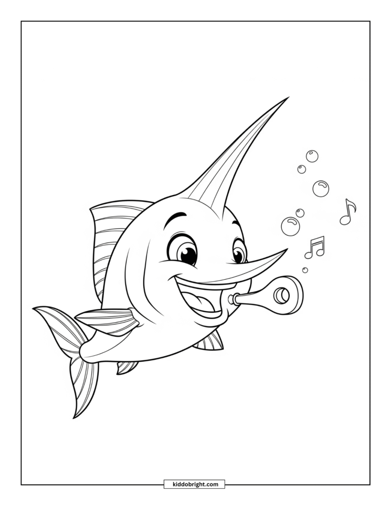 Swordfish coloring pages for kids free download