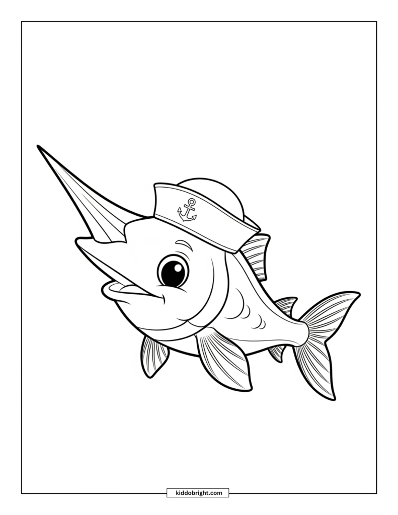 Swordfish coloring pages for kids free download