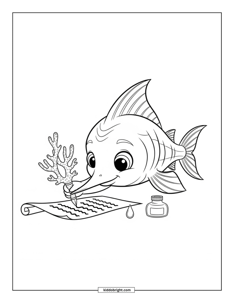 Swordfish coloring pages for kids free download