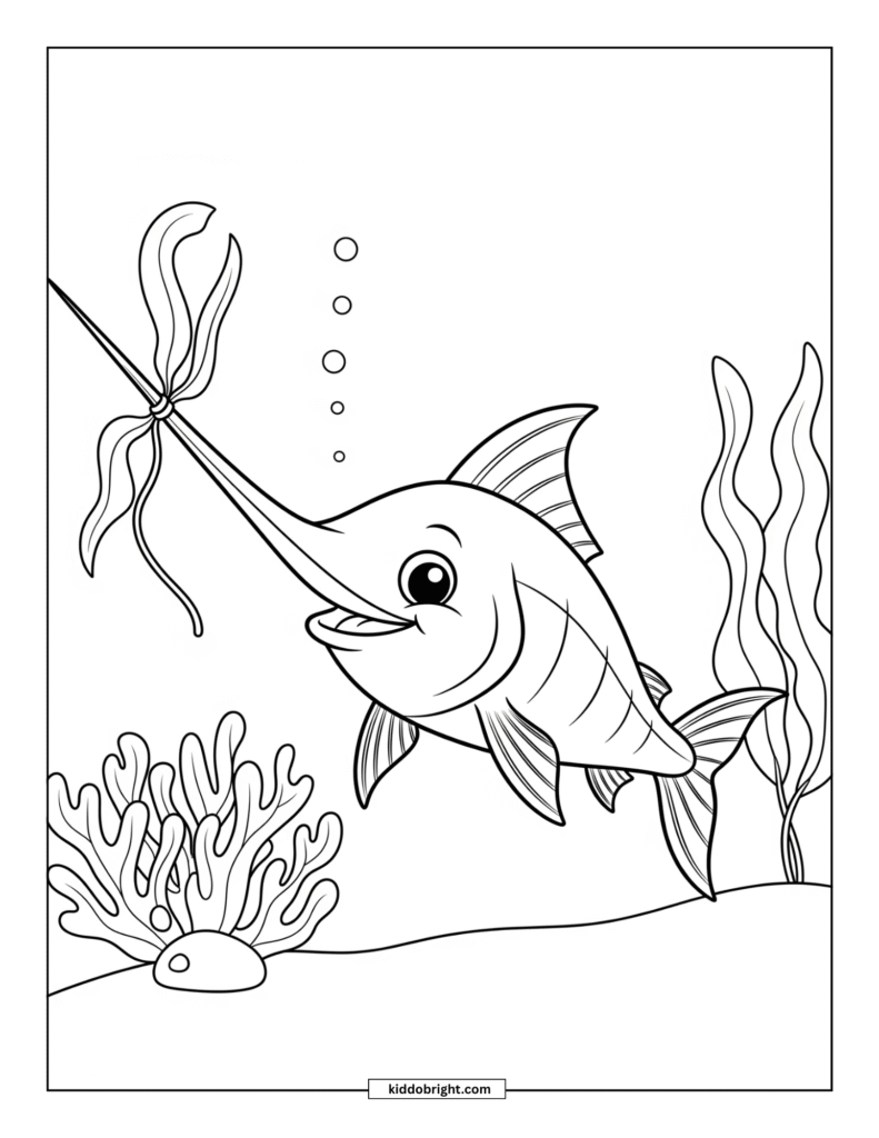 Swordfish coloring pages for kids free download