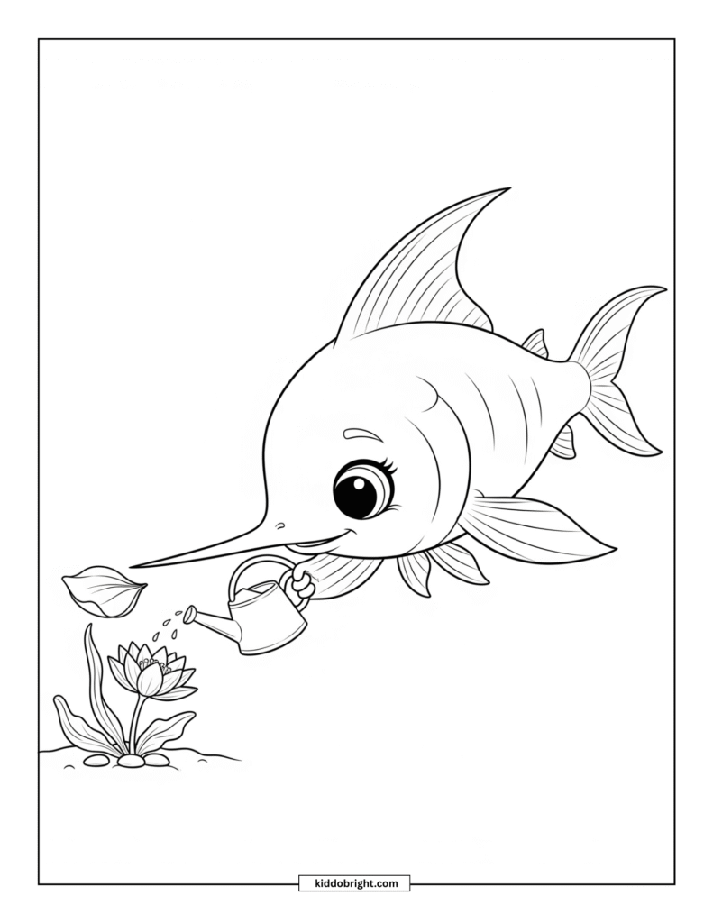 Swordfish coloring pages for kids free download