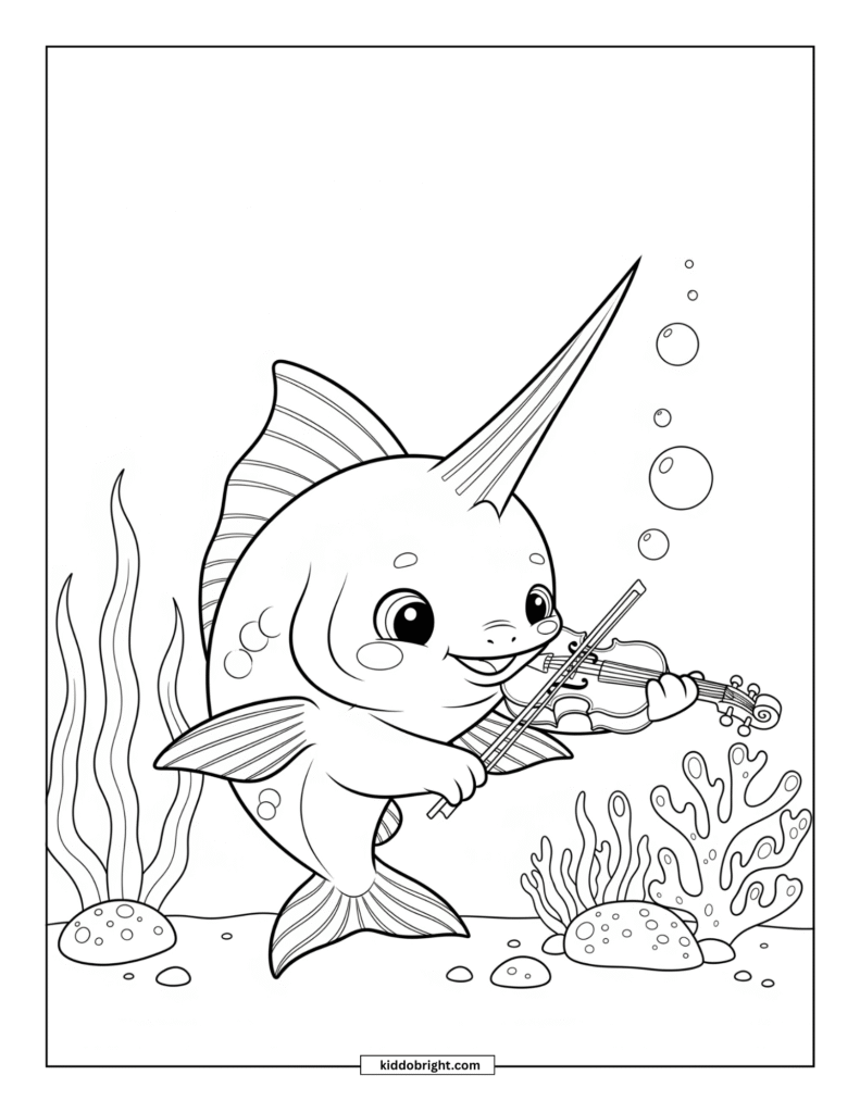 Swordfish coloring pages for kids free download