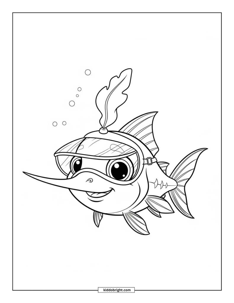 Swordfish coloring pages for kids free download