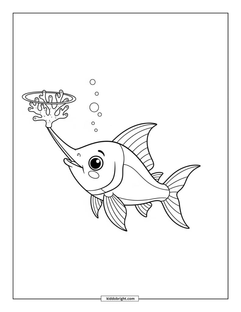 Swordfish coloring pages for kids free download