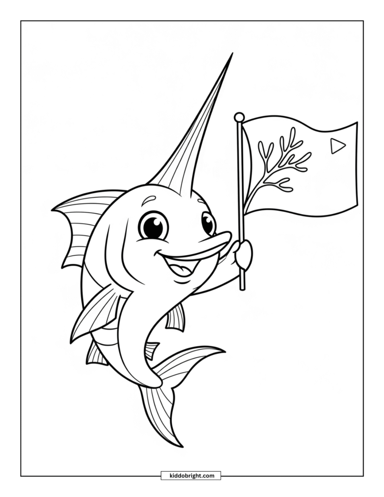 Swordfish coloring pages for kids free download