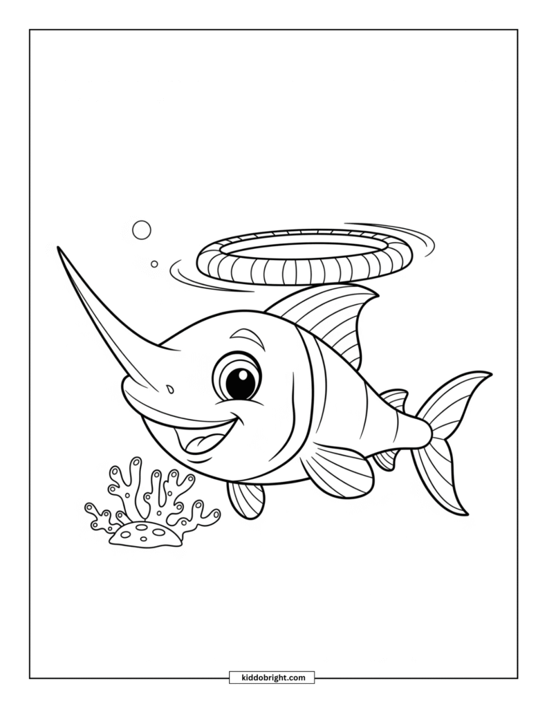 Swordfish coloring pages for kids free download