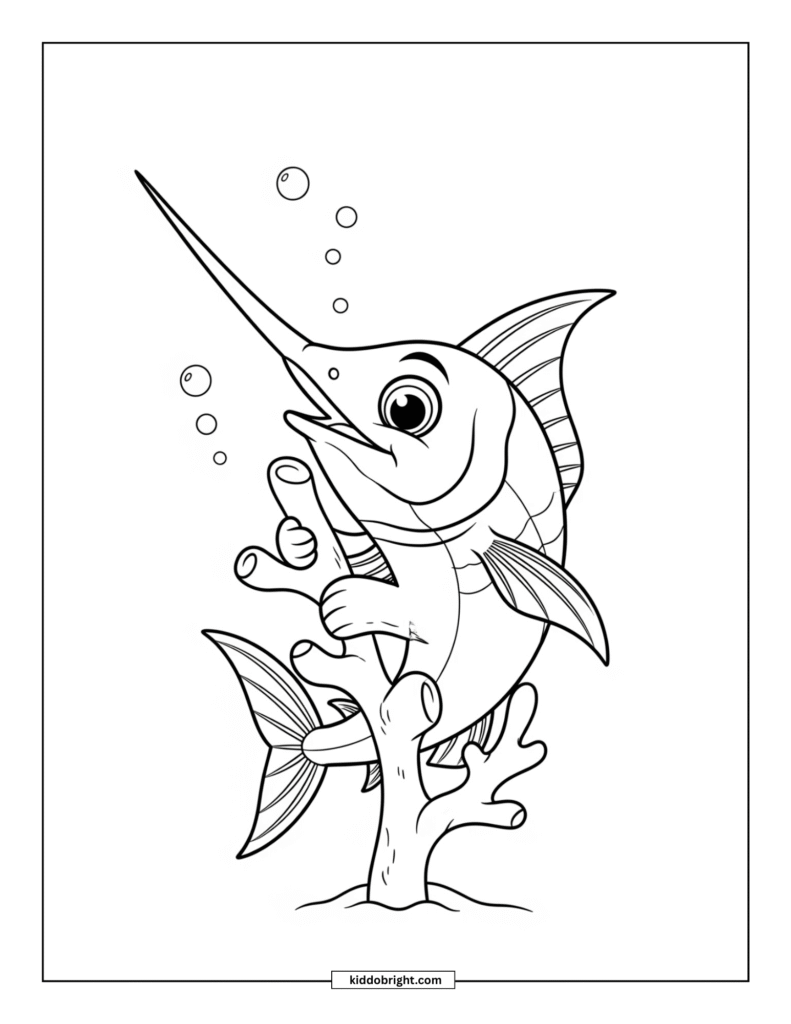 Swordfish coloring pages for kids free download