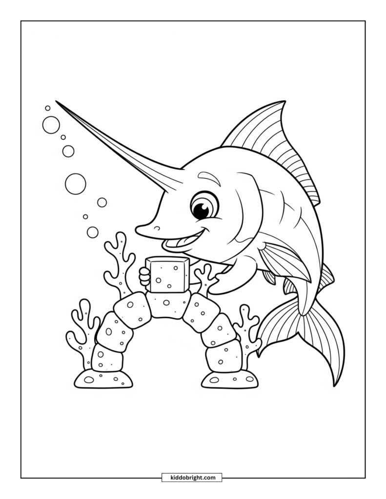 Swordfish coloring pages for kids free download
