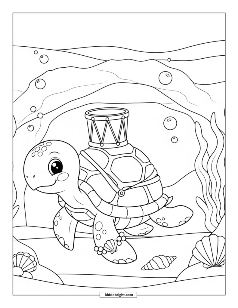 Turtle coloring pages for kids free download