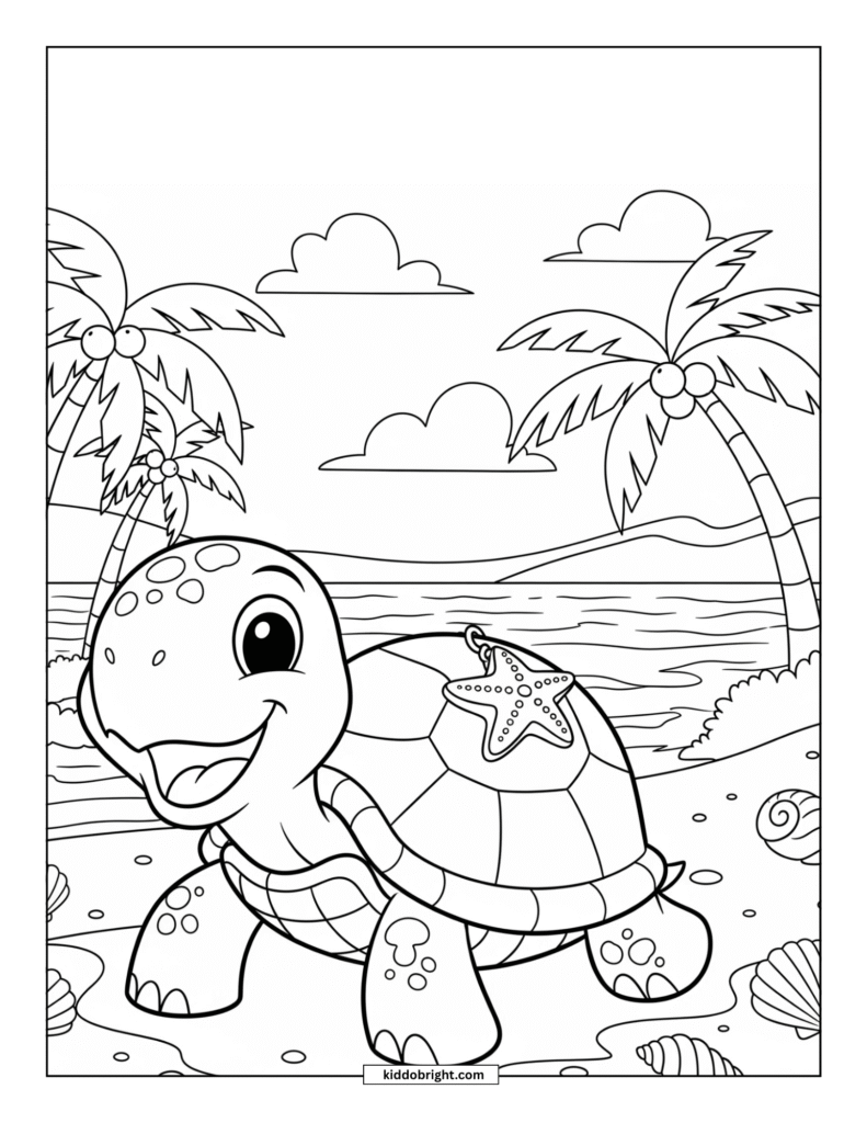 Turtle coloring pages for kids free download