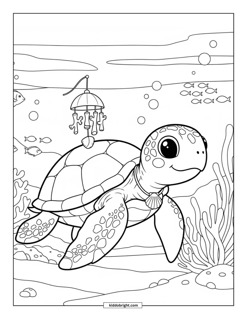 Turtle coloring pages for kids free download