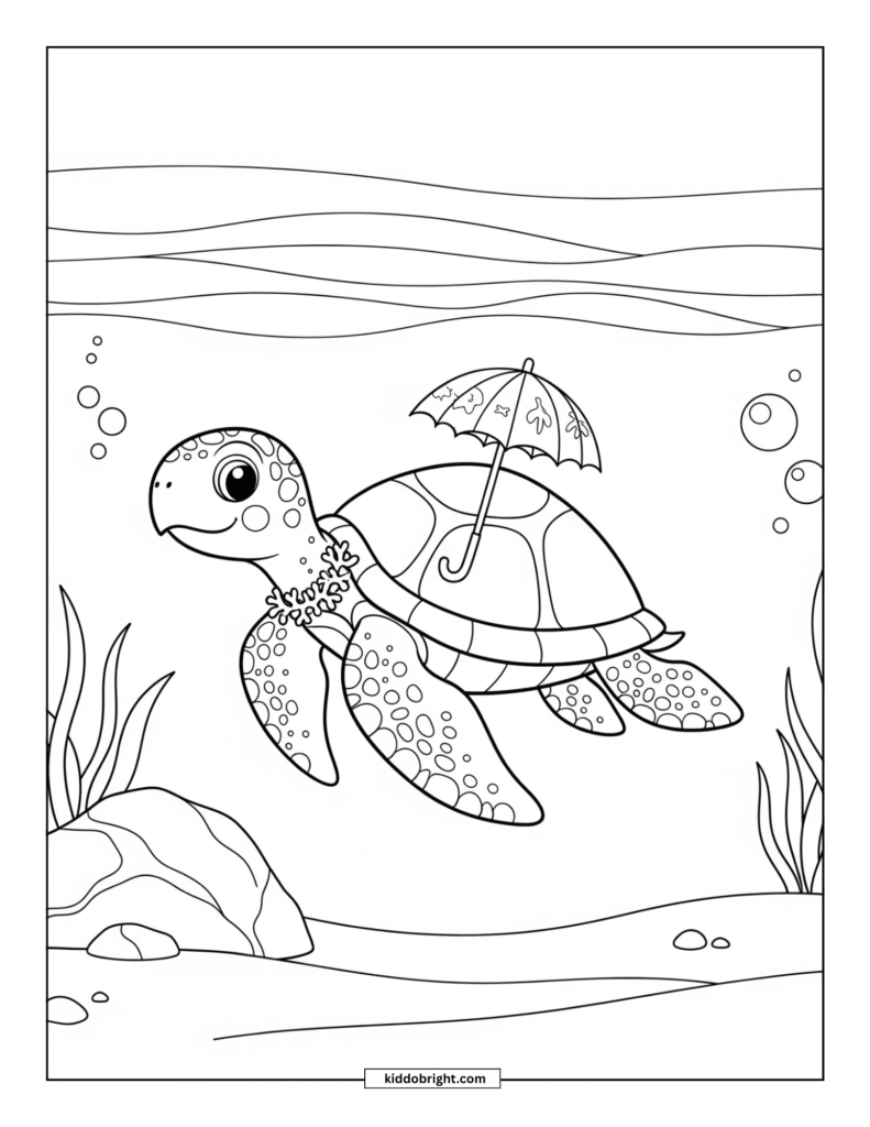 Turtle coloring pages for kids free download