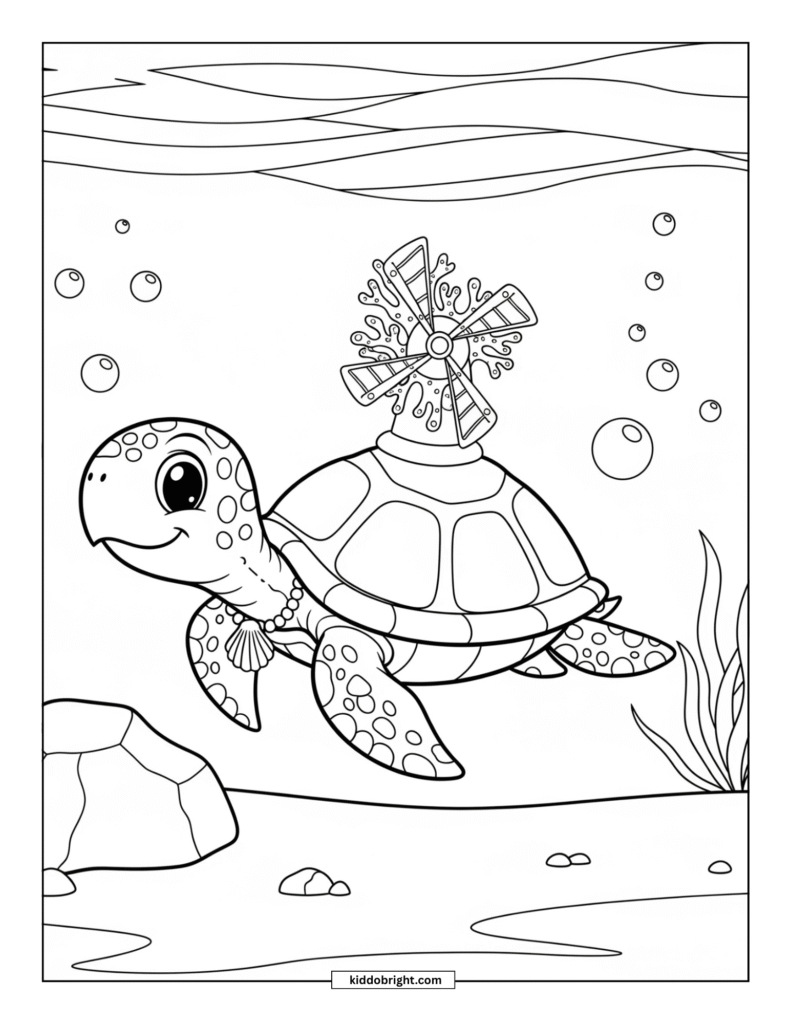 Turtle coloring pages for kids free download