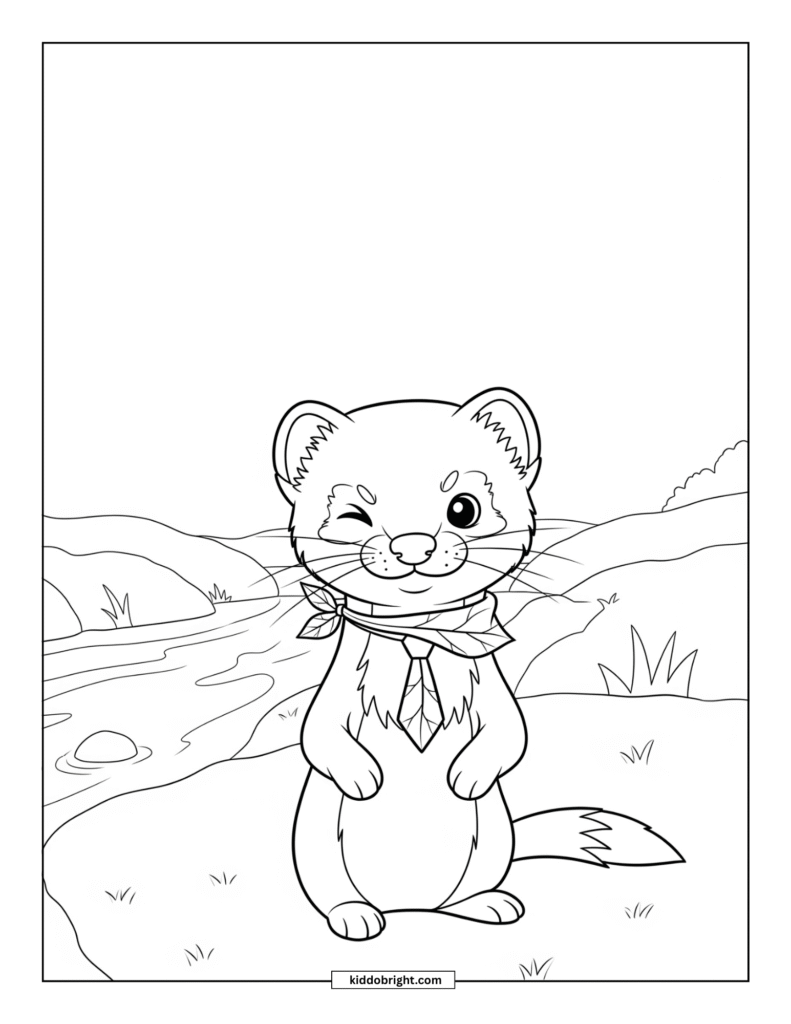 Weasel coloring pages for kids free download