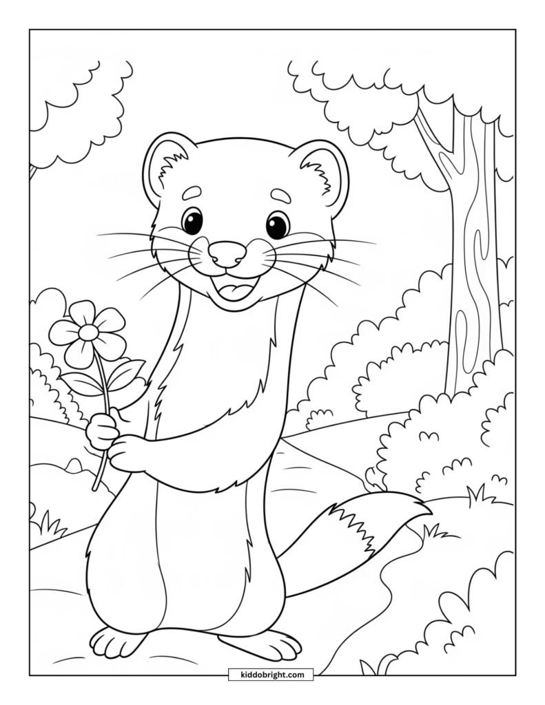 Weasel coloring pages for kids free download