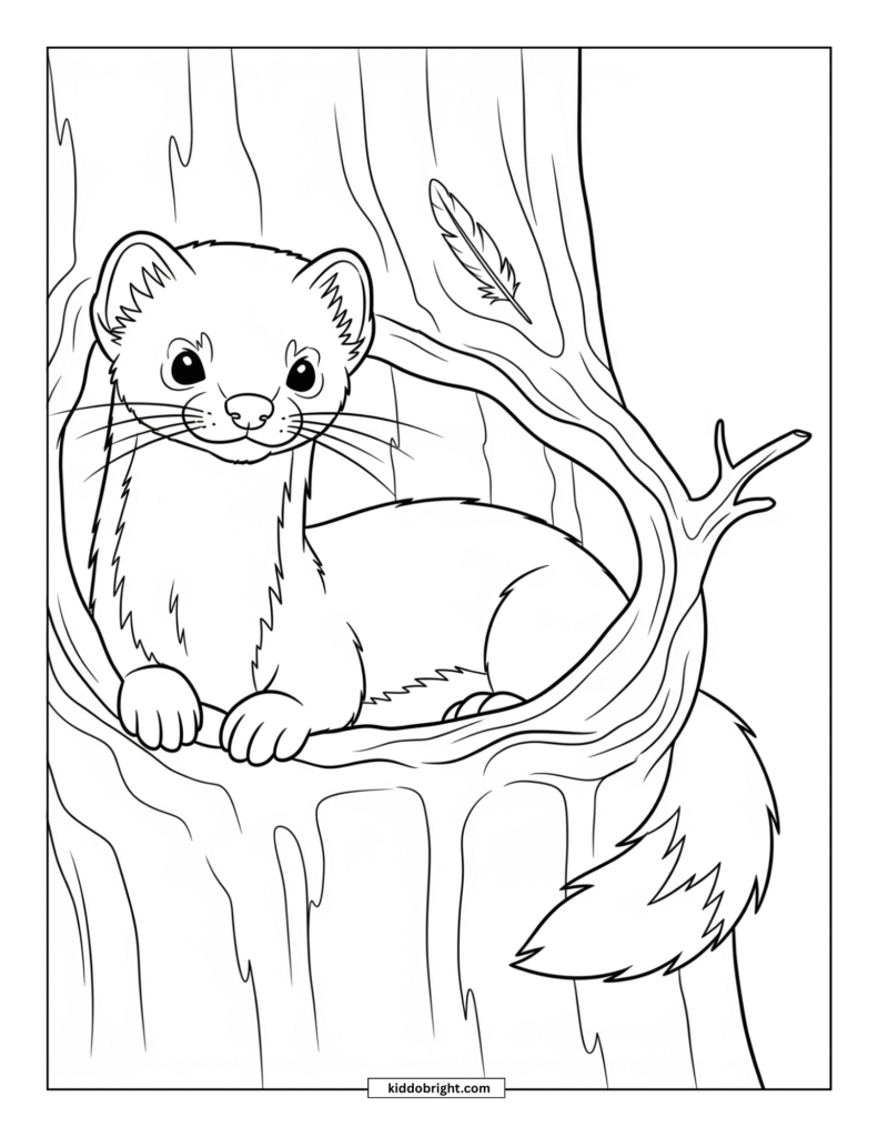 Weasel coloring pages for kids free download