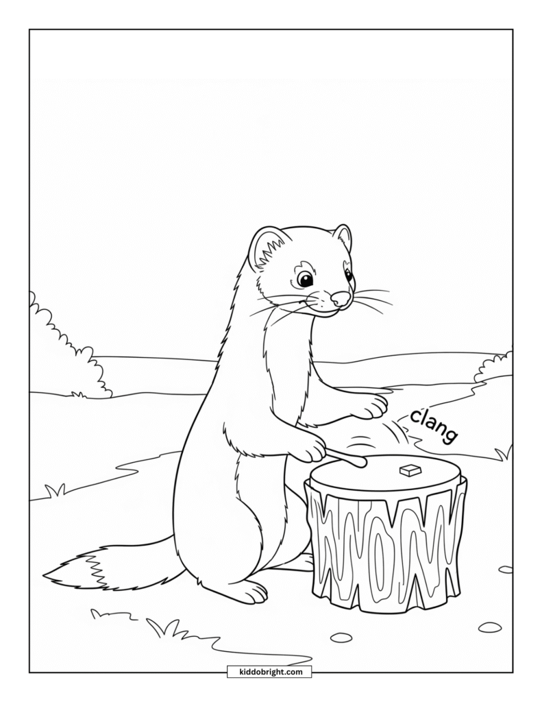 Weasel coloring pages for kids free download