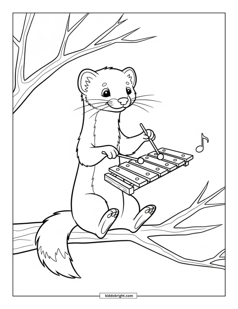 Weasel coloring pages for kids free download