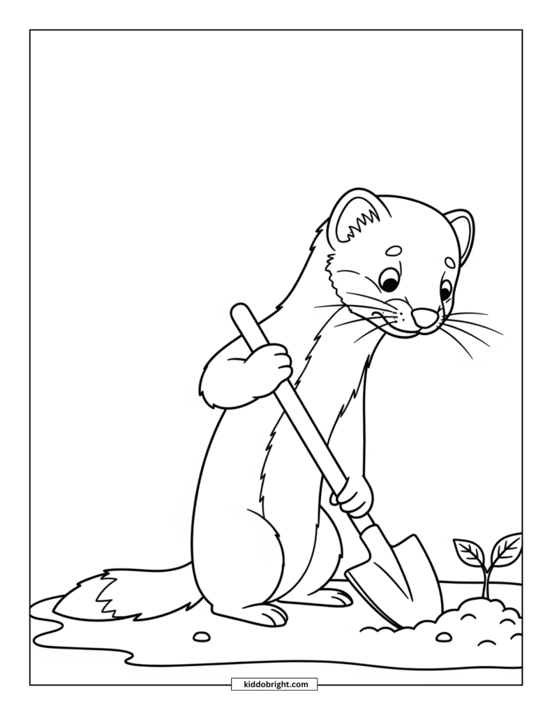 Weasel coloring pages for kids free download