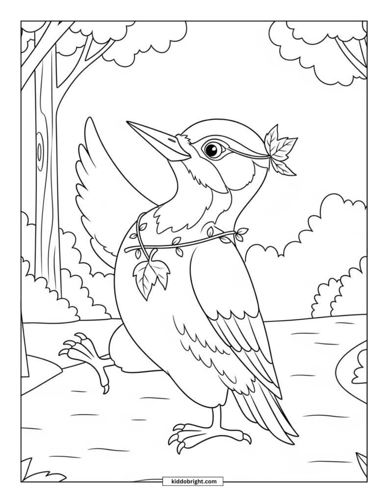 Woodpecker coloring pages for kids free download