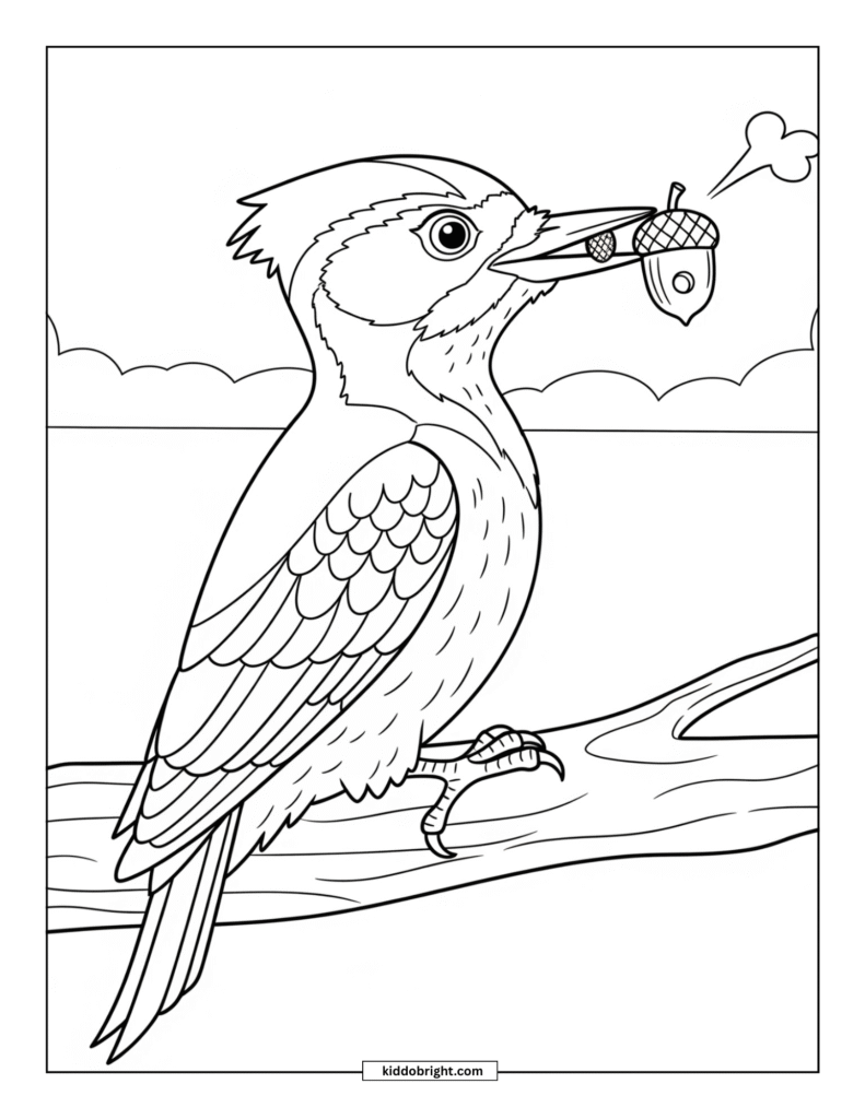 Woodpecker coloring pages for kids free download