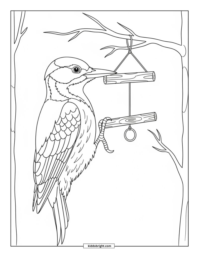 Woodpecker coloring pages for kids free download