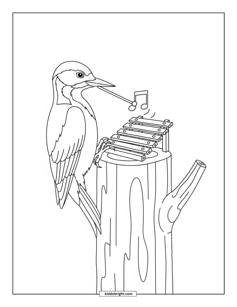 Woodpecker coloring pages for kids free download