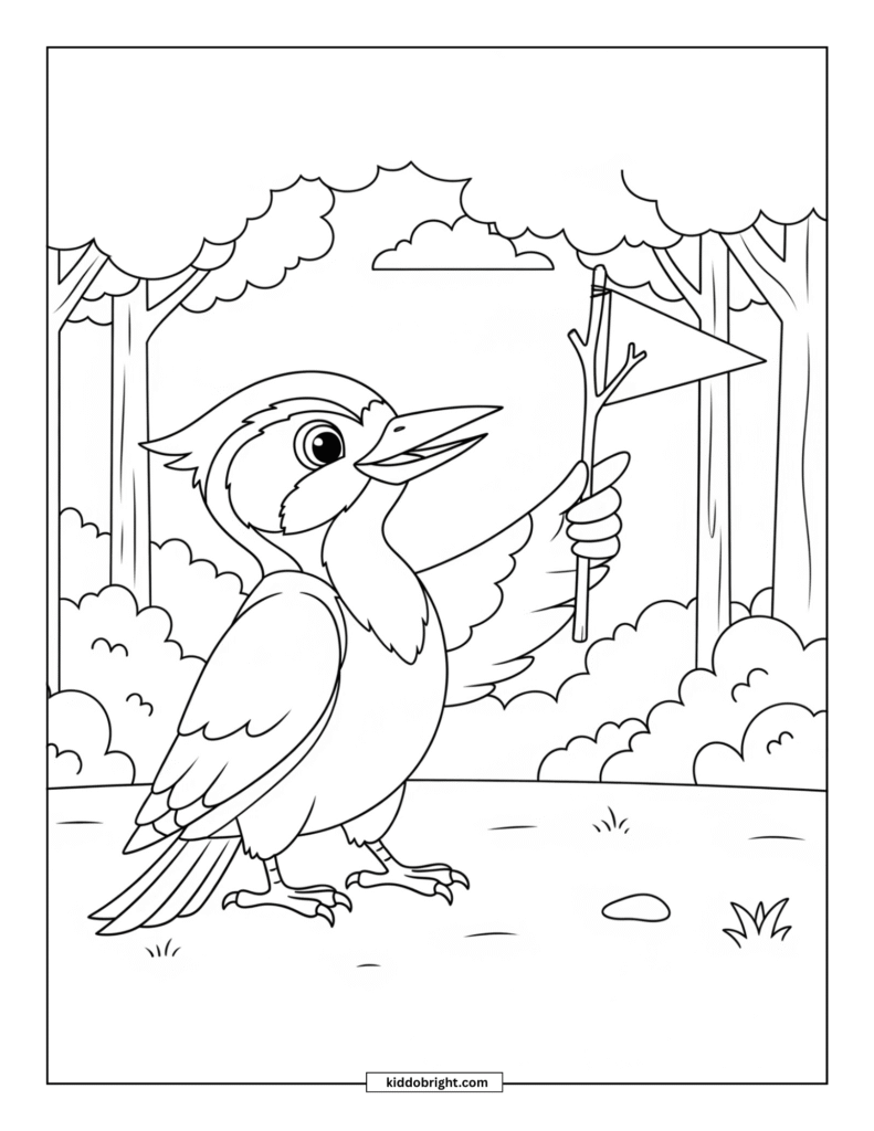 Woodpecker coloring pages for kids free download