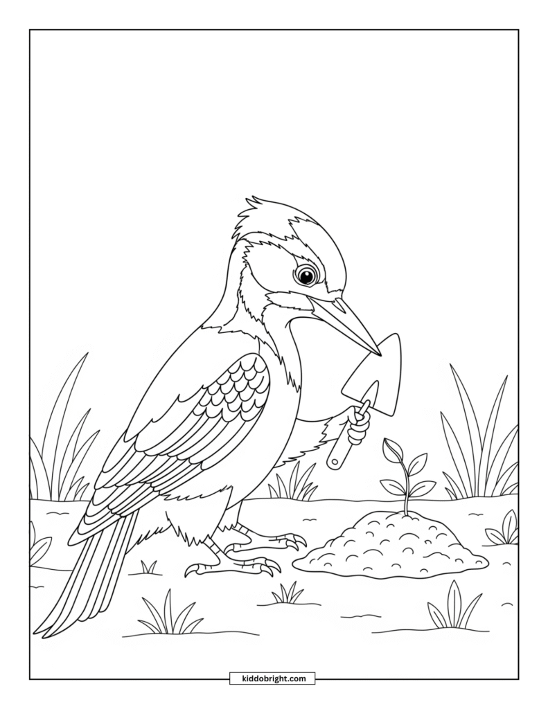Woodpecker coloring pages for kids free download