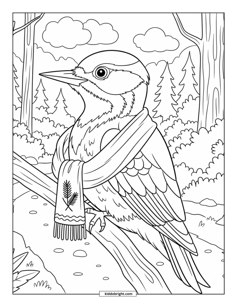 Woodpecker coloring pages for kids free download