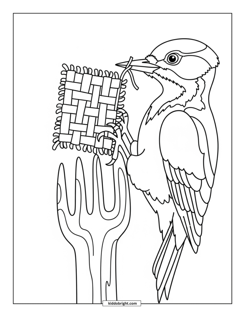 Woodpecker coloring pages for kids free download