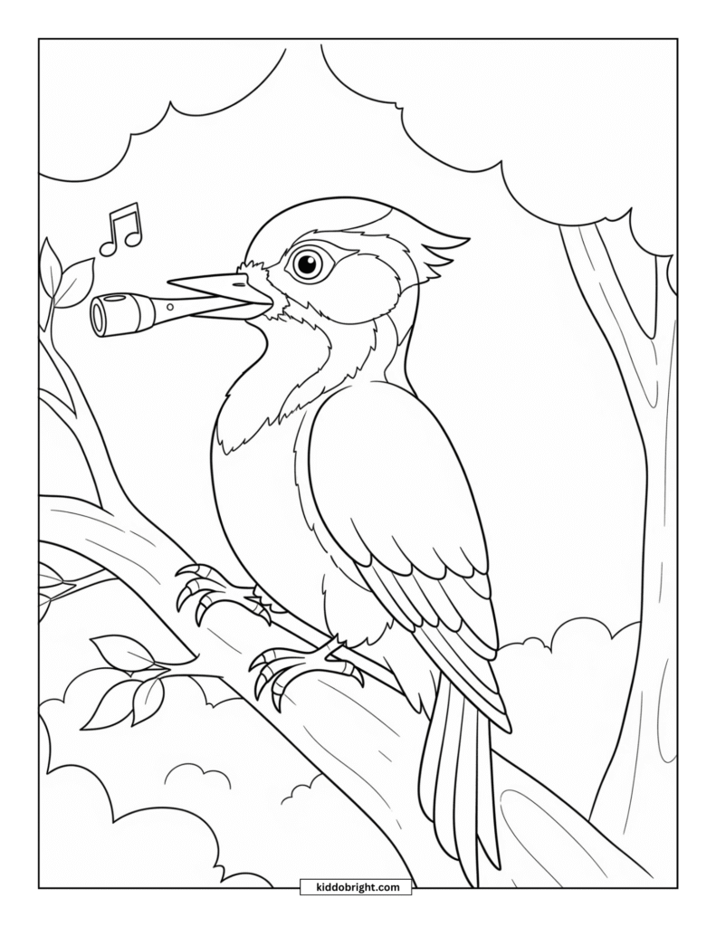 Woodpecker coloring pages for kids free download