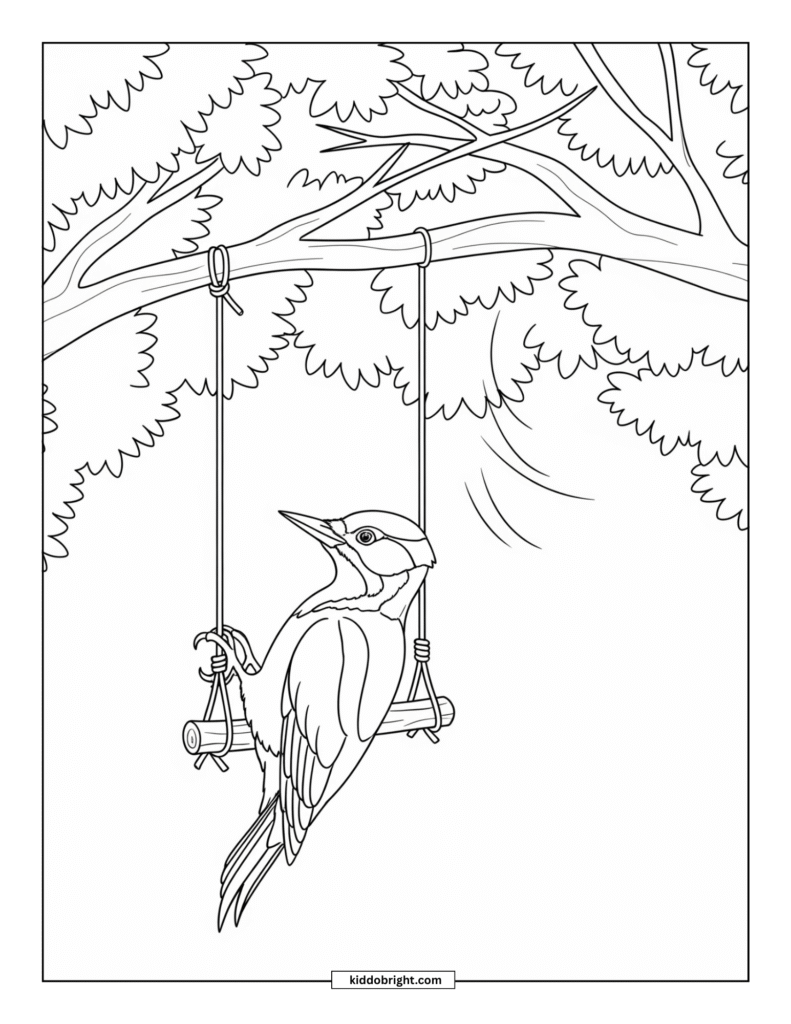Woodpecker coloring pages for kids free download