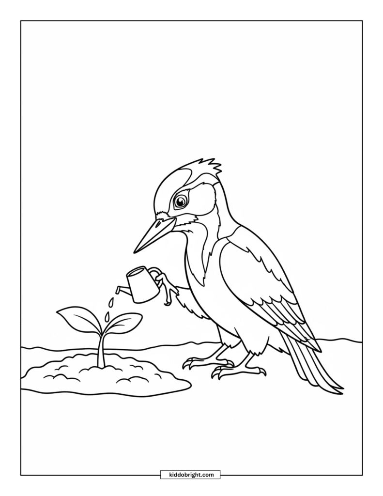 Woodpecker coloring pages for kids free download