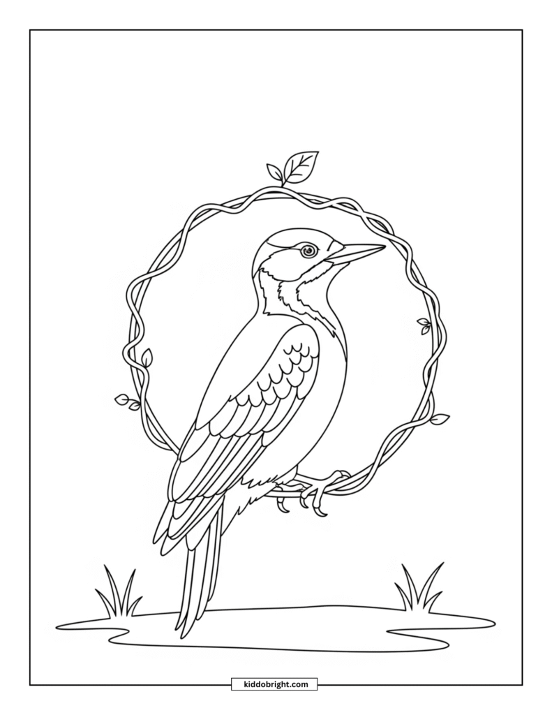 Woodpecker coloring pages for kids free download