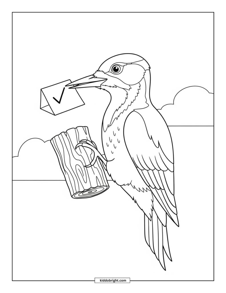 Woodpecker coloring pages for kids free download