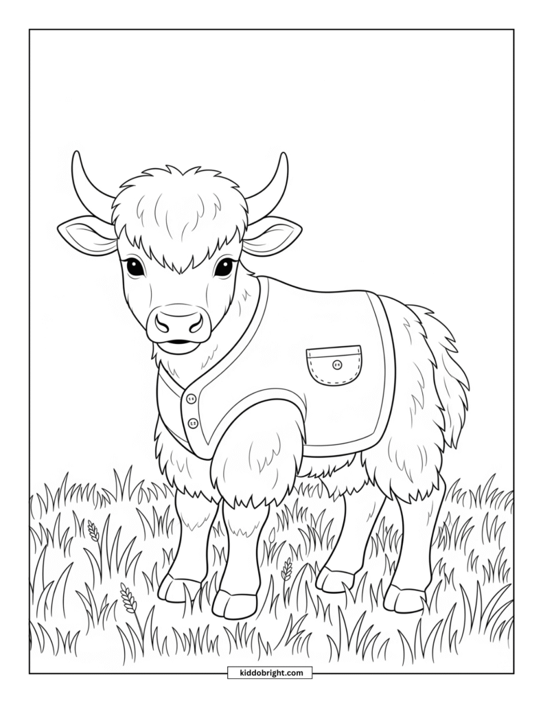 Yak coloring pages for kids free download
