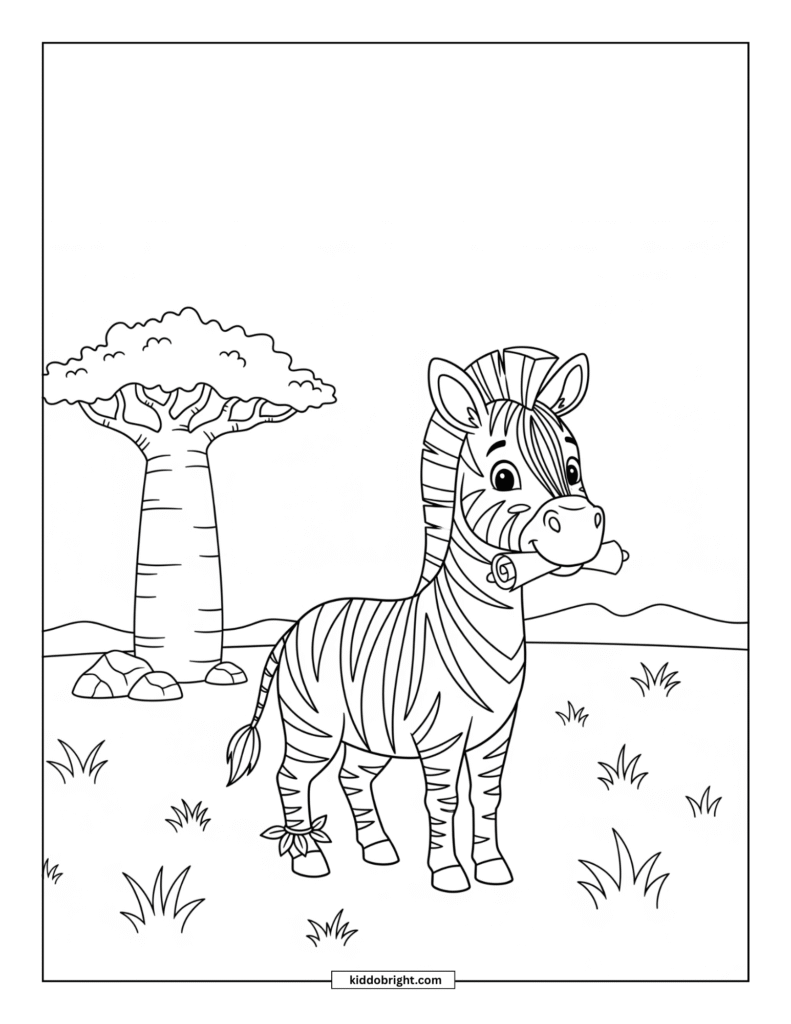 Zebra coloring pages for kids free download
