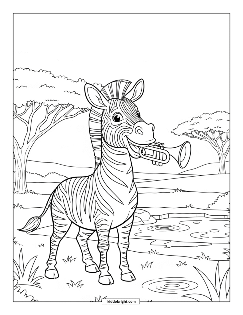 Zebra coloring pages for kids free download