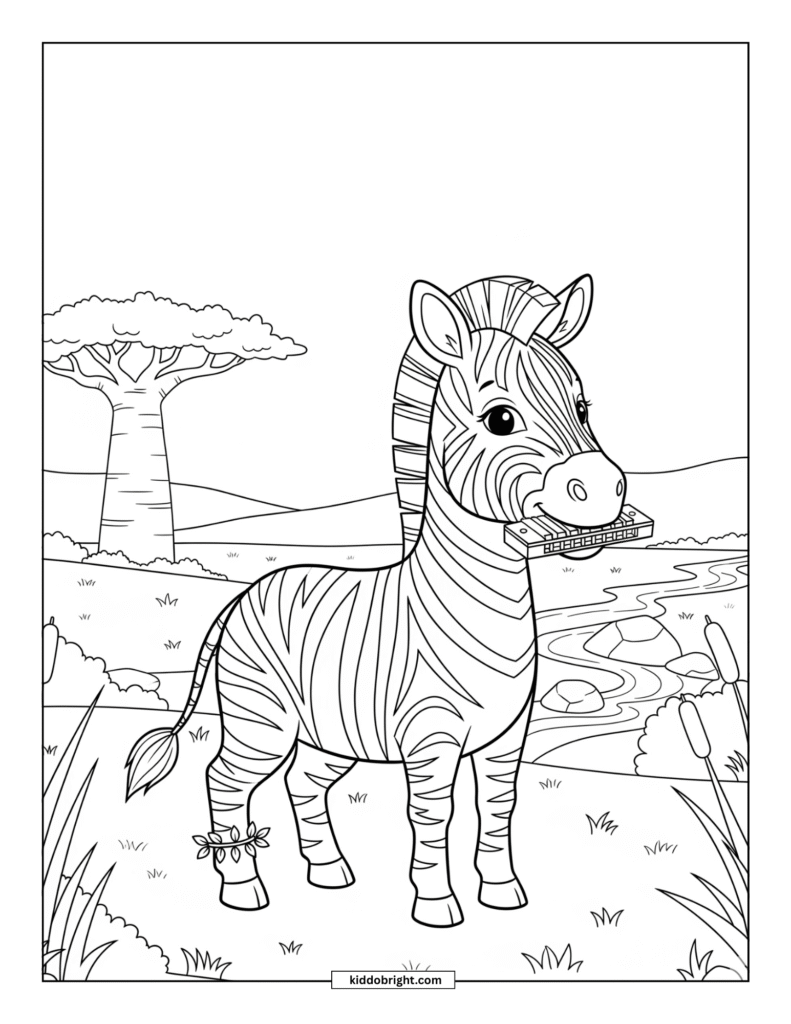 Zebra coloring pages for kids free download