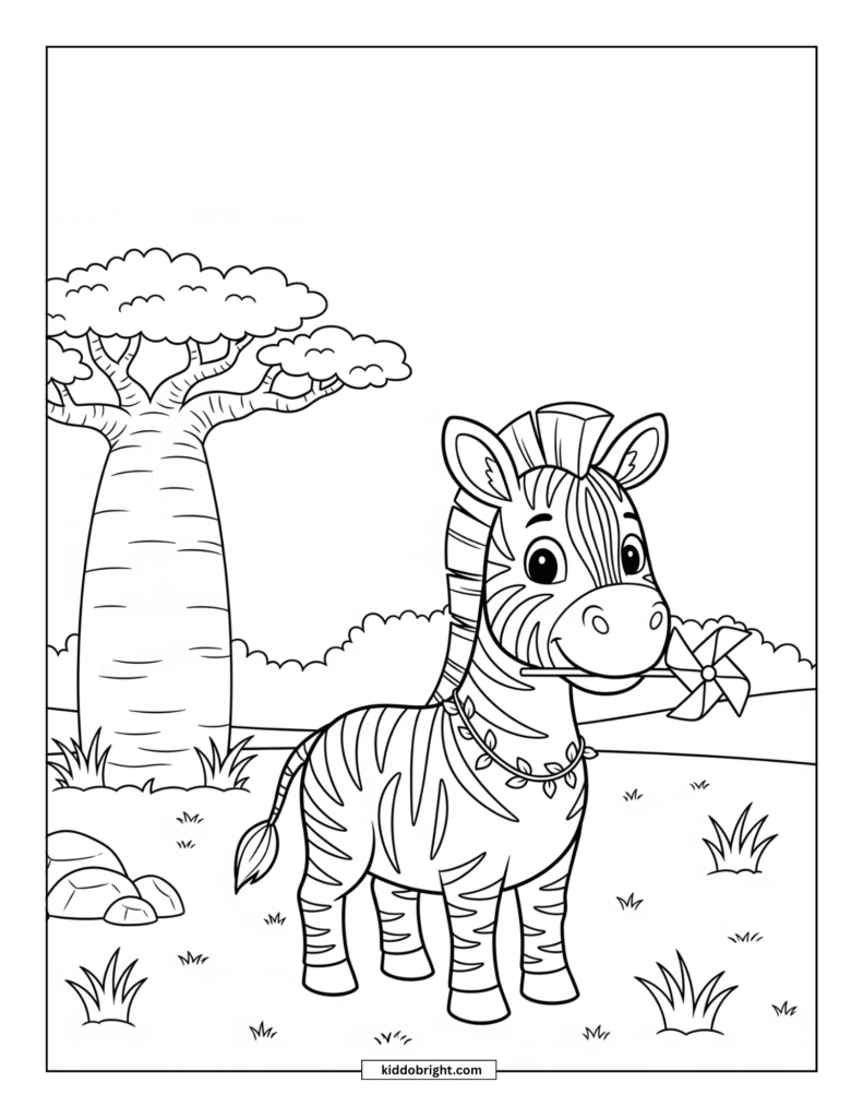 Zebra coloring pages for kids free download
