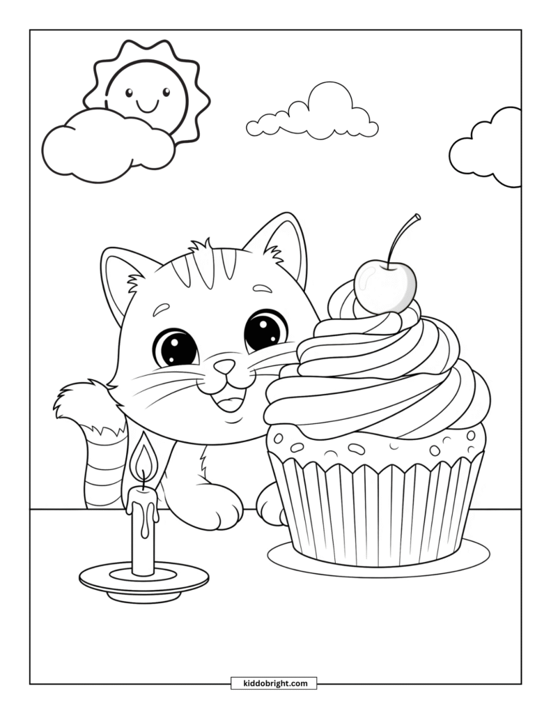 cat coloring page free download
