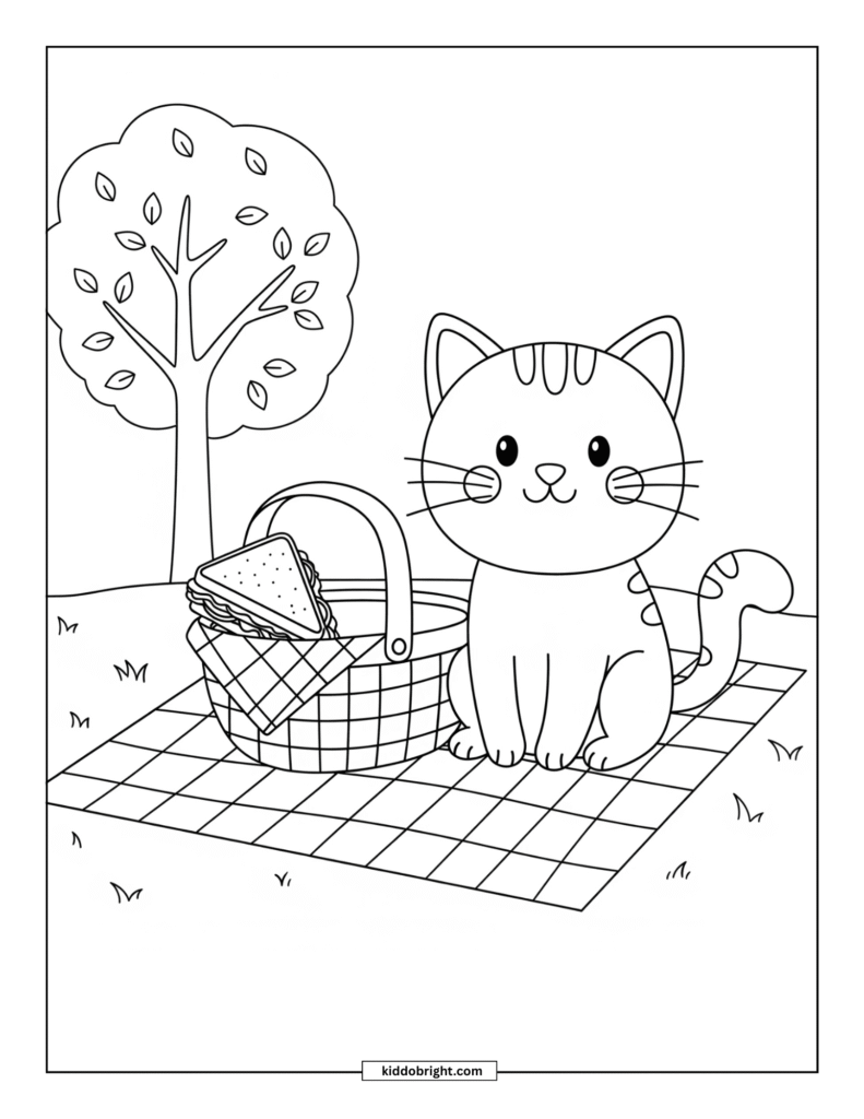 cat coloring page free download